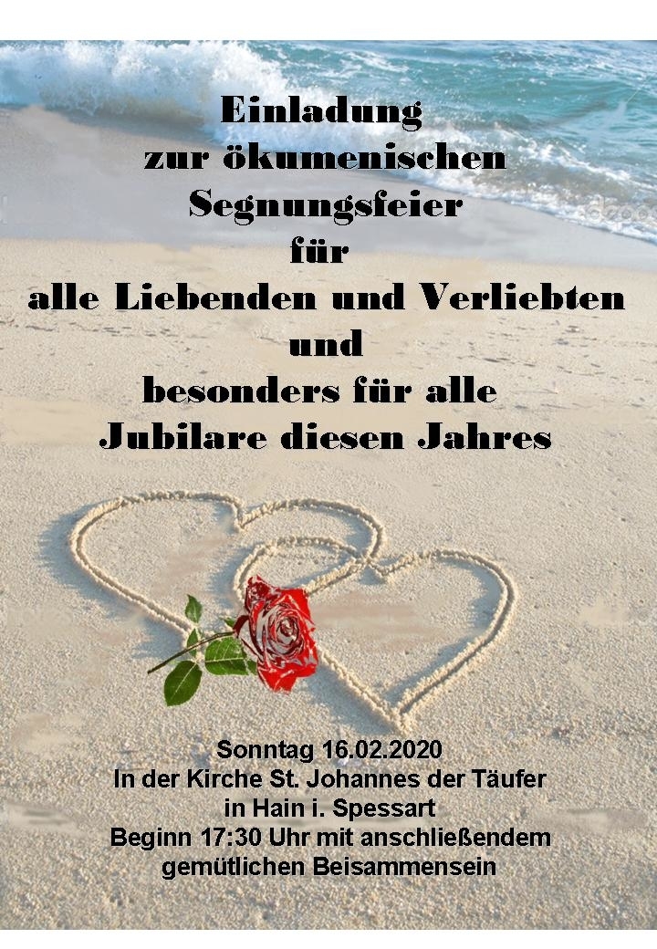 Plakat Segensfeier Valentinstag 2020