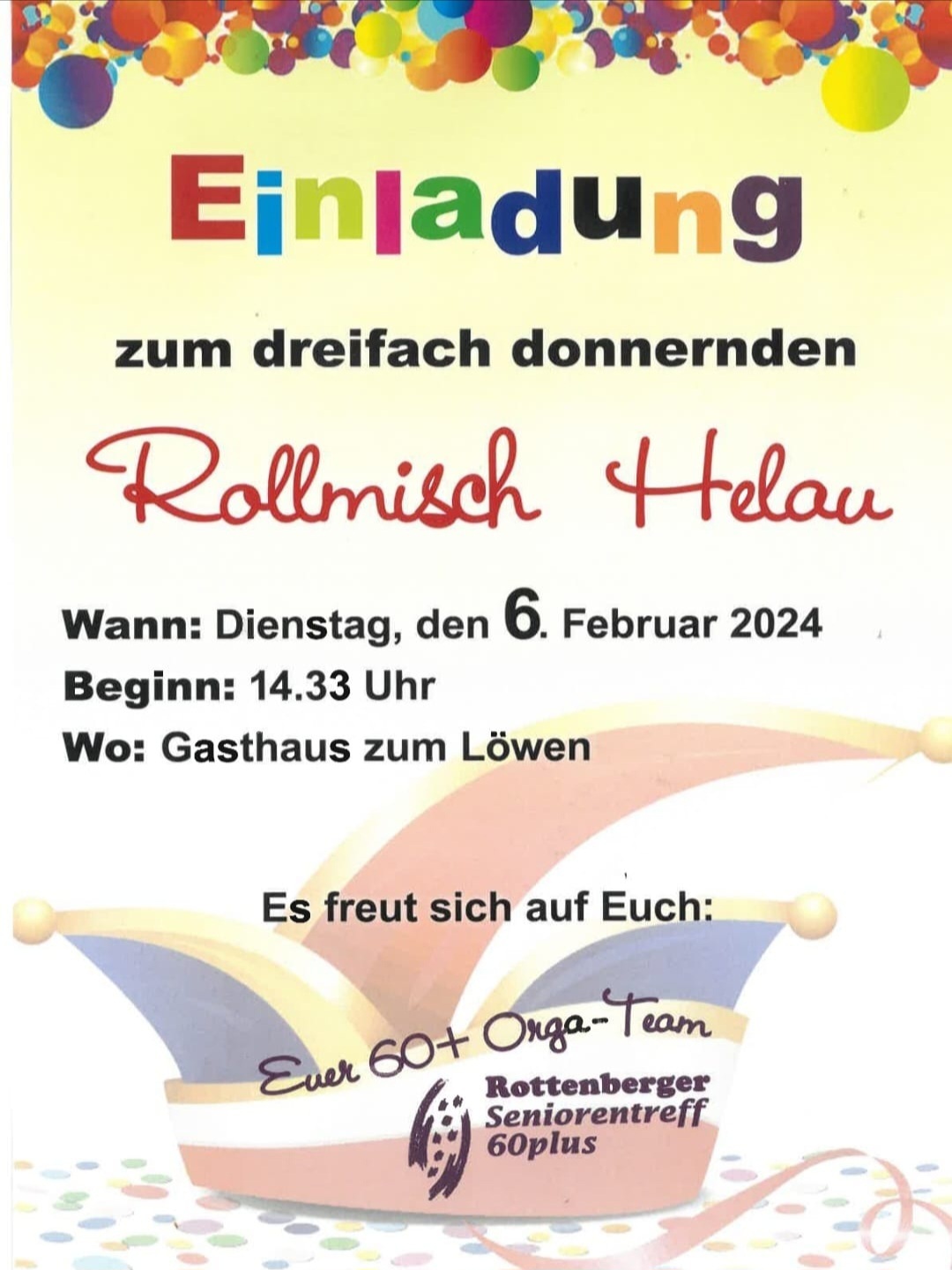 Seniorenfasching Rottenberg 2024