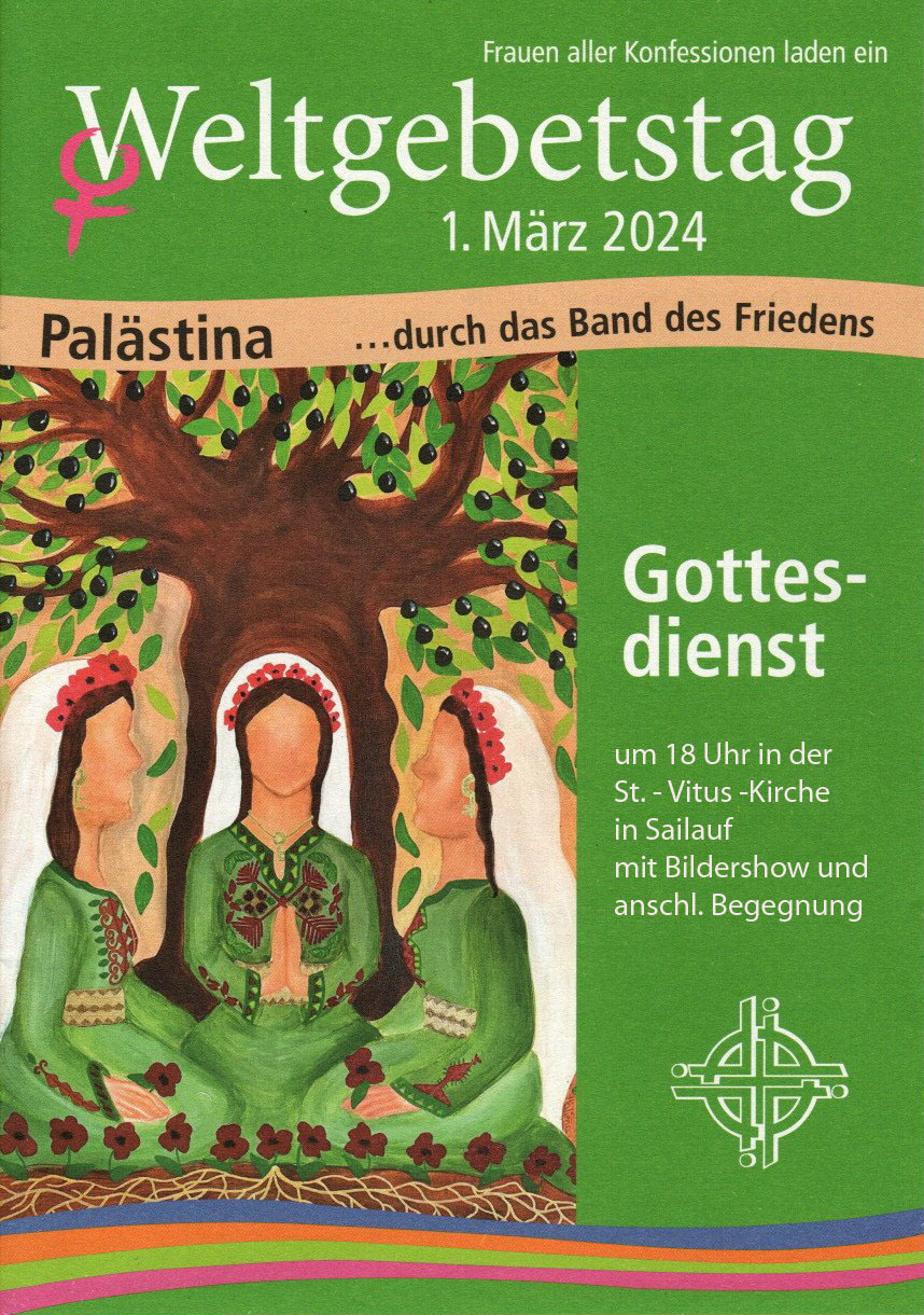 Weltgebetstag 2024 Sailauf Palästina Titelbild Prying Palestinian Women von Halima Aziz